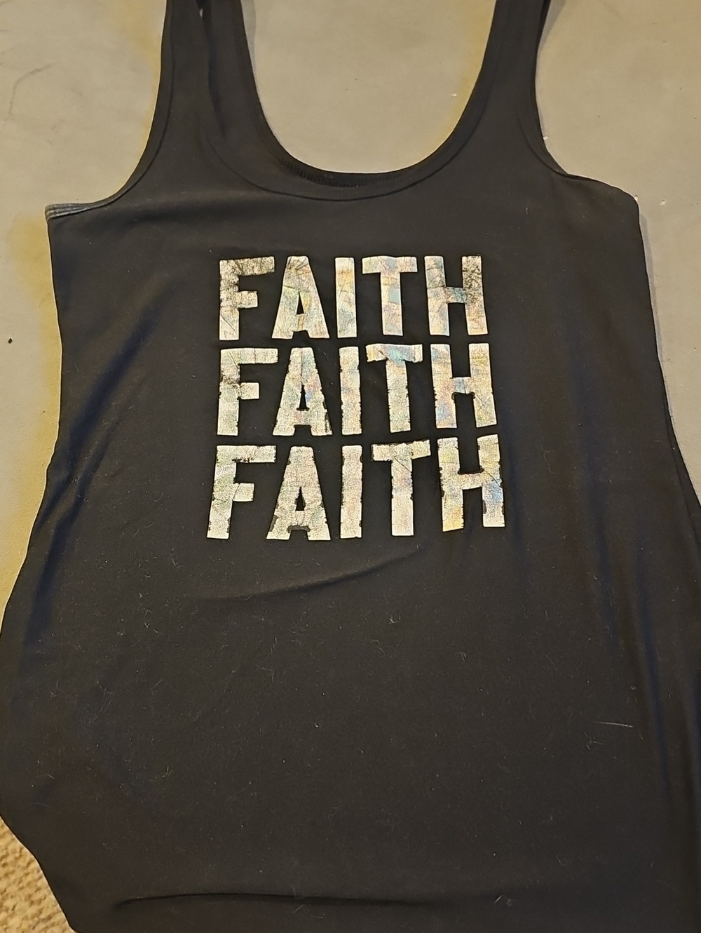 No Boundaries Black Tank Top with Iridescent FAITH Graphic